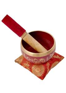 Bol chantant de méditation ethnique bouddhiste en laiton Chakra de guérison sonore tibétain avec technique plaquée - Product Image 4