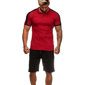 ชุดกีฬาแขนสั้นลายทางสำหรับผู้ชาย,มาใหม่ชุดกีฬาเสื้อยืดกางเกงขาสั้นชุดวอร์มสำหรับฤดูร้อน - Product Image 2