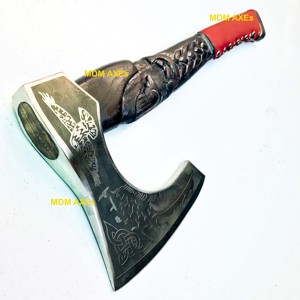 Hachette à tête de hache en acier au carbone personnalisée faite à la main avec manche en bois prix d'usine pour le camping en plein air et la coupe - Product Image 6
