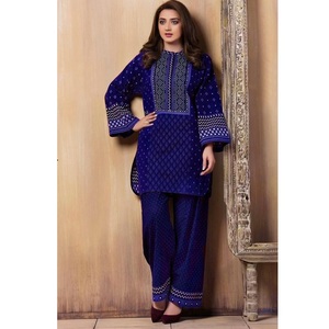 ชุดสูทสำหรับฤดูใบไม้ร่วงและฤดูหนาวลายเปลือกหอยประดับเพชรสำหรับตกแต่งรอบเอวธรรมชาติจากปากีสถาน - Product Image 4