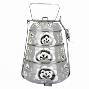 Acier inoxydable avec gris gris imprimé à 3 niveaux boîte à lunch la plus vendue design unique - Product Image 2