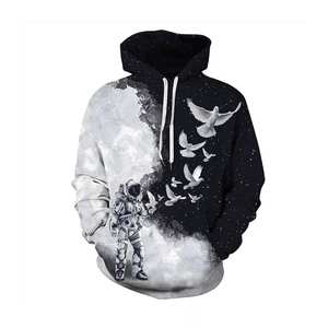 Pull à capuche surdimensionné pour homme, vêtement de rue, mode, sublimation, Surface vierge, lavage à la pierre, 100% coton - Product Image 6