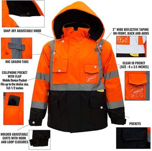 Chaqueta reflectante personalizada de seguridad para el trabajo, nuevo diseño, venta al por mayor - Product Image 6