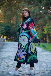 Bohemio abrigo bordado declaración Banjara chaqueta de seda bordado llamativo chaqueta de manga larga - Product Image 2