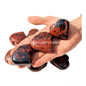 Venta al por mayor grandes hechos a mano caoba obsidiana corazón hinchado cristales Feng Shui amor inspirado piedras preciosas corazones Muntaha ágata exportaciones - Product Image 2