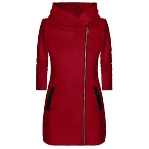 Sweat-shirt à capuche imprimé pour femme, 100% coton, avec fermeture éclair intégrale en velours, coupe ajustée, coupe-vent, OEM - Product Image 6