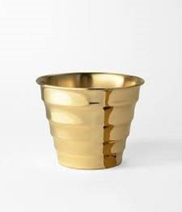 Golden brass Decorative Set <b>Vase</b> for Living Room Tab with Stand Planter Pots from Indian manufacturer - Product Image 1