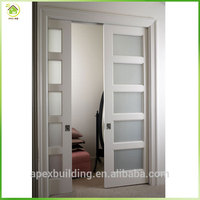 Paravents insonorisés, portes coulissantes en verre pour balcon intérieur, design grillagé