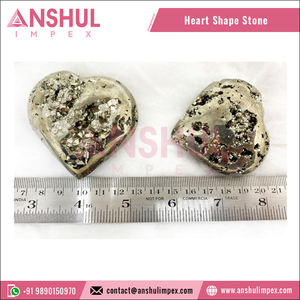 Corazones hinchados y rugosos de 2 pulgadas, Color gris, curación Natural, pirita de Perú - Product Image 2