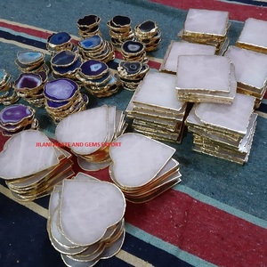 Groothandel Natuursteen Rozenkwarts Agaat Plakjes Goud Gevlochten Tafel & Achtbaan Hart Patroon Chakra Stijl Hot Sale <span class=keywords><strong>Items</strong></span> - Product Image 2