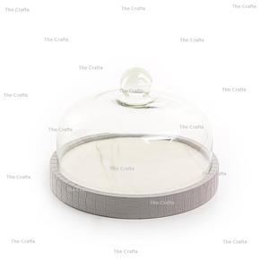 Plateau à chocolat en bois et en cuir au design avantageux avec couvercle en verre Plateau de service de vaisselle de la meilleure qualité à vendre - Product Image 1