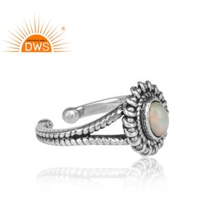 Natural Ethiopian Opal Gemstone Ring Indian Handmade 925 Sterling Silver Ring Antique Rings Jewelry Supplier - Product Image 6