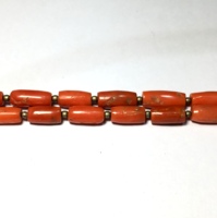 Perles en vrac en forme de tube de corail rouge italien pierre naturelle de haute qualité fabrication de bijoux collier/bracelet prix de gros par brin