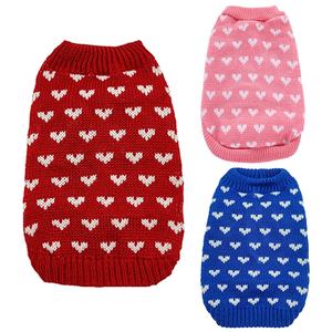 <span class=keywords><strong>Pull</strong></span> en acrylique <span class=keywords><strong>de</strong></span> haute qualité pour chien, motif cœur classique, tricot doux, <span class=keywords><strong>pull</strong></span> pour animal <span class=keywords><strong>de</strong></span> compagnie, écologique, motif uni mignon, tailles XS à XL, printemps automne - Product Image 1