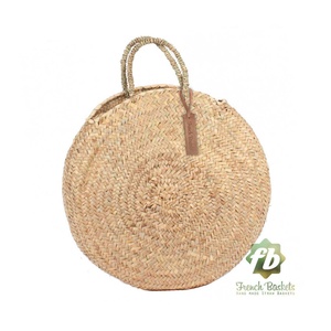 Round <b>Large</b> <b>Wicker</b> <b>Basket</b> Natural Handles : French <b>Basket</b>, Moroccan <b>Basket</b> - Product Image 1