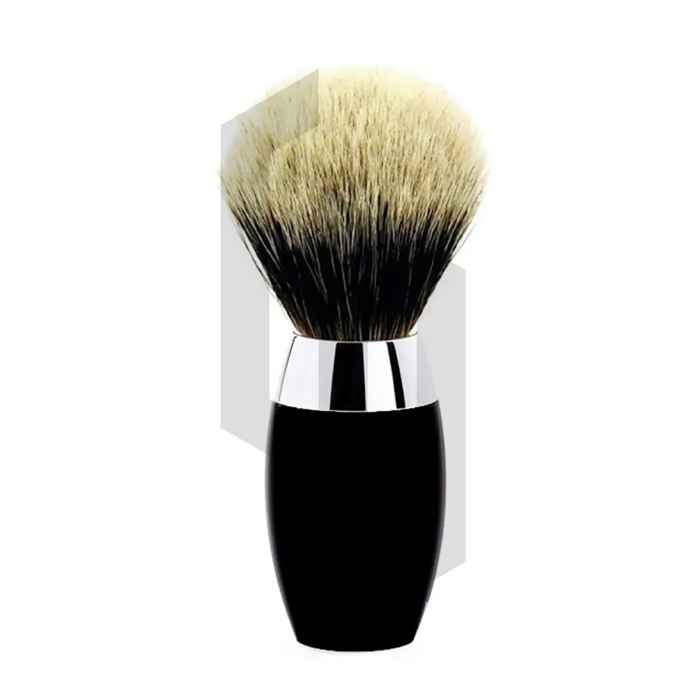 Brosse de rasage synthétique haut de gamme pour hommes, poignée en résine, pu, badge pour hommes, étiquette privée Pure, bon marché, couleur noire