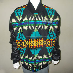 Chaqueta de bombardero de talla grande para hombre de diseño personalizado, chaqueta de invierno informal con estampado de béisbol americano, lana Melton cálida, piel de oveja transpirable - Product Image 3