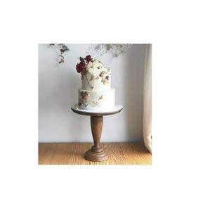 Inde artisanat rond en bois naturel gâteau stand et gâteau de mariage Dessert plateau de service présentoirs meilleure vente - Product Image 3
