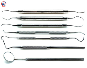 Dental Gracey Curettes Prophylaxis Tray Setup Stainless Steel Scaler Composite Filling Instruments <b>Set</b> of 7 - Product Image 2