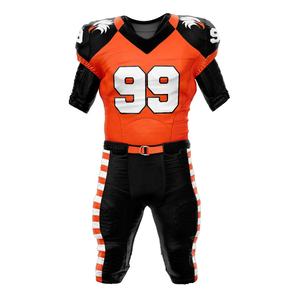 Maillot de football américain personnalisé 100% en polyester à manches courtes, uniforme brodé avec logo de l'équipe imprimé, vêtements de football personnalisés - Product Image 1