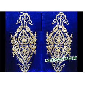 Fondo bordado para escenario de boda real, fondo azul real para boda, diseño hecho a mano, bordado - Product Image 1