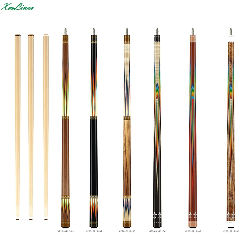 Xmlinco Split Cues lockige Cocobolo Ebenholz hand gefertigte Inlay Carom Pool Sticks