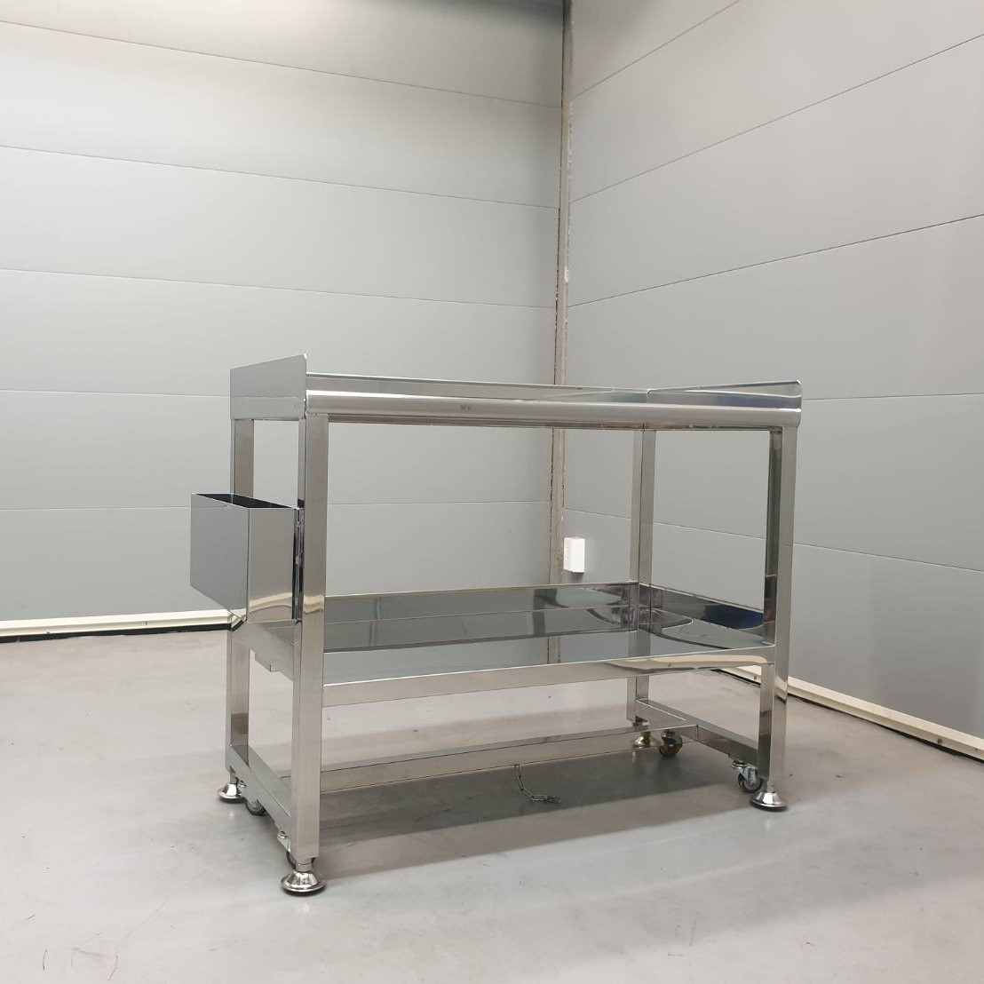 Stainless Steel Working Table with Shelves and Wheels