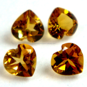 Piedra Natural tallada de citrino de 1 quilate, forma de corazón, tamaño de 10x10MM, Gema suelta de buena calidad, piedra de nacimiento, fabricación de joyería de citrino Natural - Product Image 1