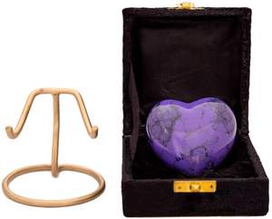 Urnes de crémation souvenir de cœur avec boîte en velours et cœur Stand By Brassworld fournitures de funérailles indiennes - Product Image 6