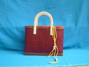 Sac en paille en rotin de bambou tissé pour femme, fait main, plage, été, vente en gros, - Product Image 5