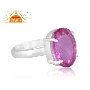 Kunzite เครื่องประดับควอตซ์แหวนวางซ้อนกันได้สำหรับเครื่องประดับเงินแท้ - Product Image 3