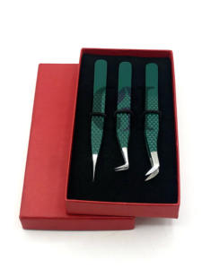 แหนบต่อขนตาสีเขียว90องศาเคลลี่อุปกรณ์ความงาม - Product Image 5