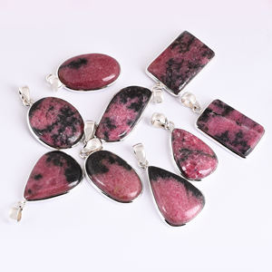 Colgantes de granate rodolita, piedras preciosas, diseño exclusivo hecho a mano, regalo Natural, plata, moda - Product Image 1