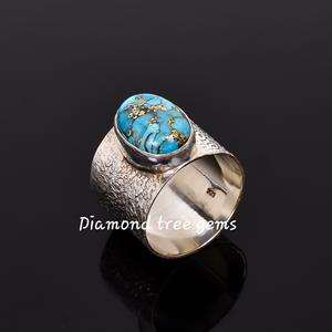 925แหวนเงินสเตอร์ลิงสไตล์โบฮีเมียนเครื่องประดับเทอร์ควอยซ์ใส่ได้ทั้งชายและหญิงประดับพลอยเจียระไนรูปเพชรสำหรับเด็ก - Product Image 4