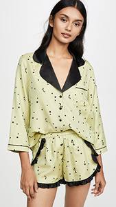 2020 Conjunto de pijama de estilo informal de talla grande para mujer estampado de bloque de mano Floral 100% algodón suave cómodo ropa de noche tela tejida - Product Image 5