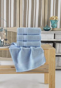Premium Home Sky 100% Combed Cotton <b>Hand</b> <b>Towels</b> Pack of 4 600GSM Soft Absorbent Gym Baby Spa Face-Premium Home Sky <b>Hand</b> <b>Towels</b> - Product Image 5