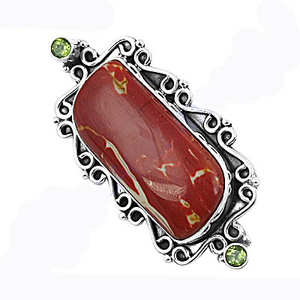 Gemstone Brooch Party Wear Brooch Glamours Mookaite & Peridot Gemstone Silver Natural Brooch <b>Pins</b> Sterling Silver <b>Art</b> Palace - Product Image 2