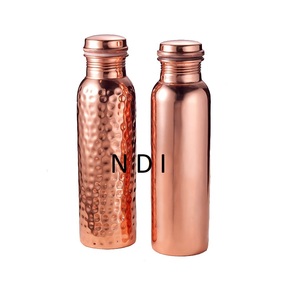 ขวดน้ำทองแดงทำด้วยค้อนขวดน้ำดื่มน้ำร้อนแบบสั่งทำขวดกันรั่วสำหรับตกแต่งบนโต๊ะขายดีที่สุด - Product Image 3