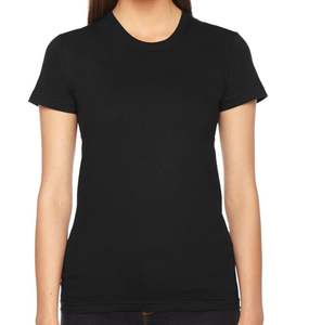 Camiseta de manga corta para mujer, camiseta blanca negra, Cuello redondo en colores personalizados y tallas - Product Image 1