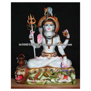 Coulorful Mahadev Marble Statue - Product Image 1