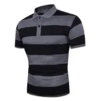100% Cotton Wholesale Color Combination Men Perfect Custom multicolored Stripe POLO T shirt Design