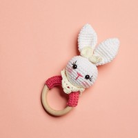 Hochet pour bébé en crochet, lapin mignon, en provenance du Vietnam