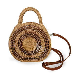 Sac fourre-tout décontracté en rotin vintage pour femmes, nouveau design, poignée unique, doublure en coton, fermeture ouverte portable - Product Image 1