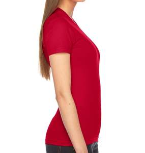 T-shirt rouge à manches courtes et col rond pour femmes,, maillot blanc, couleurs et tailles personnalisées - Product Image 3