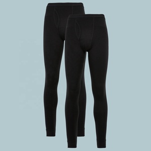 Leggings pour hommes en gros, longueur intégrale, blancs, en coton et élasthanne, taille élastique, respirants, couleur unie, pantalons de compression - Product Image 6