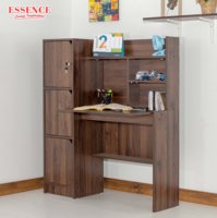 Bureau d'étude compact pour étudiant avec étagère haute, modèle démontable en panneaux de particules MDF stratifiés PU 15 mm, vente en gros