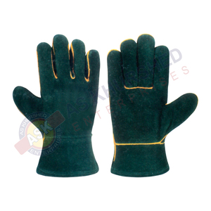 ถุงมืองานเชื่อมถุงมือหนังสองชั้นทนต่ออุณหภูมิสูงทนต่อหนามไม่ติดไฟ - Product Image 3