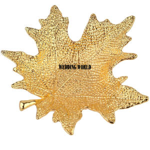 Bandeja de servicio de hojas de Metal dorado, de diseño antiguo, hecha a mano, de estilo clásico - Product Image 1