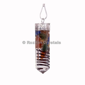 จี้ดินสอหินอาเกตแบบเกลียวจักระ-สะสมศิลปะแกะสลัก - Product Image 1