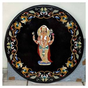 Noir Pierre Inlay Seigneur Ganesha Table de Travail - Product Image 1